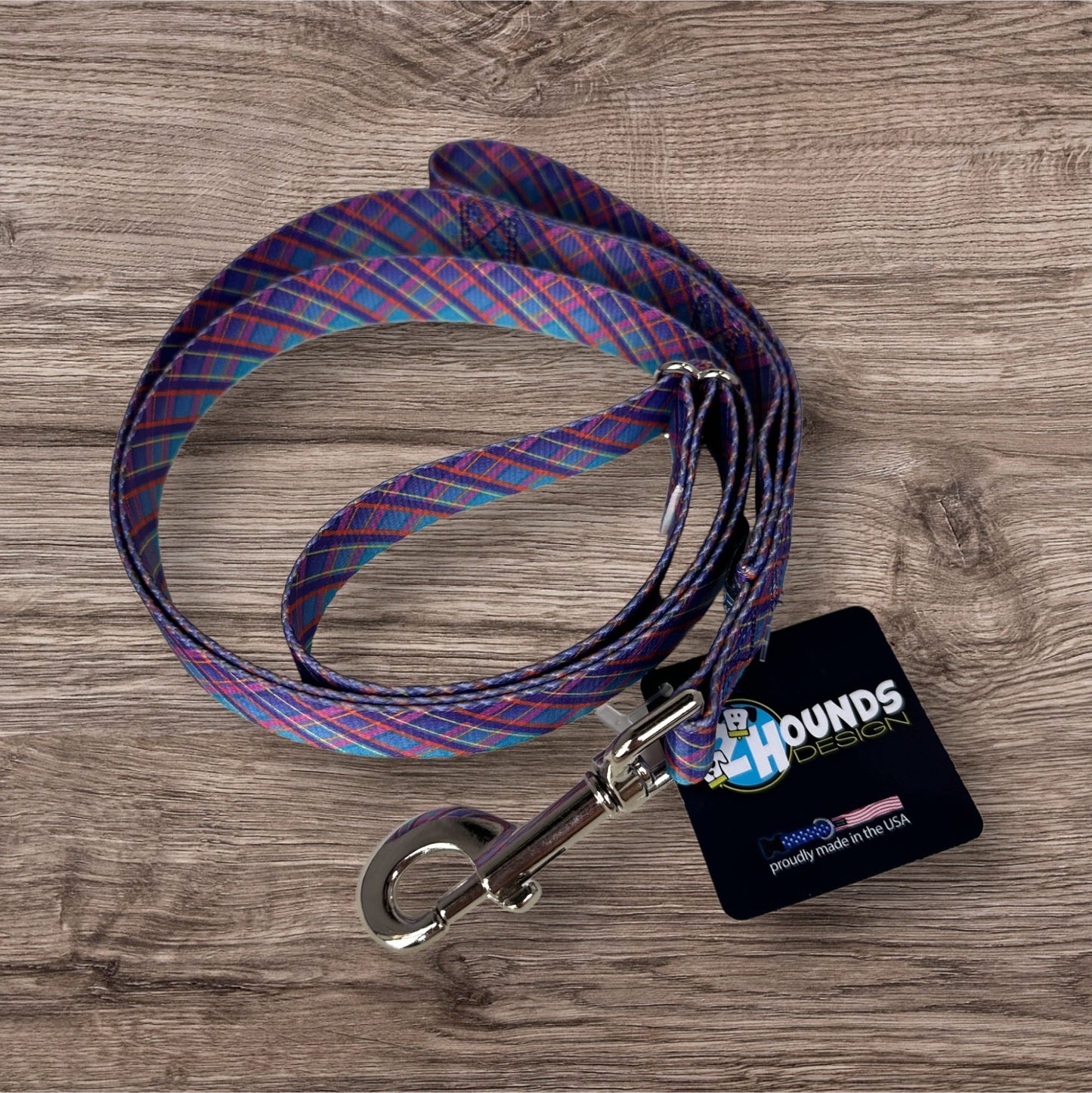 Twilight Glow Blue Plaid Dog Collars and/or Leash