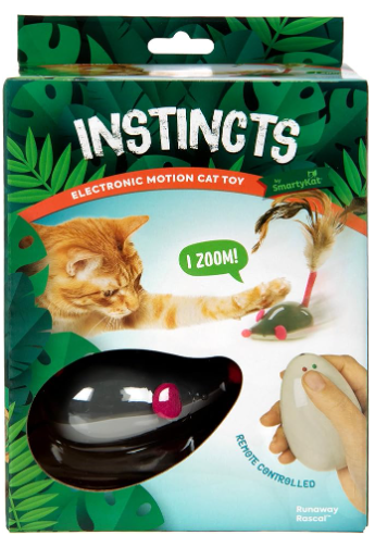 SmartyKat Instincts Runaway Rascal Remote-Controlled Electronic Motion Interactive Cat Toy, Battery-Powered - Gray, One Size